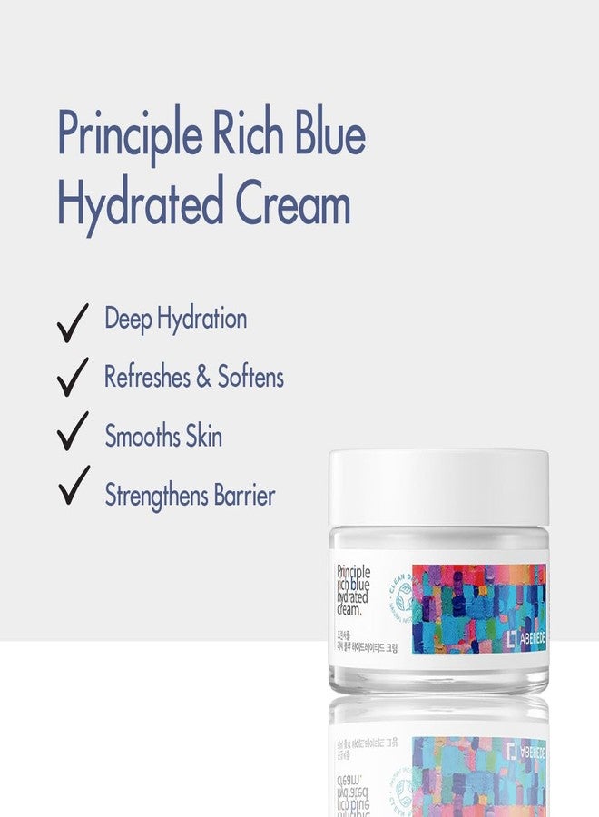 ABEREDE Principle Natural Rich Blue Moisturizing Cream 1.69 fl oz / 50ml, Hydrating Calming Face Cream with Plant Barrier Complex & Hyaluronic Acid, Guaiazulene Chamomile Soothing Moisturizer - Image 4